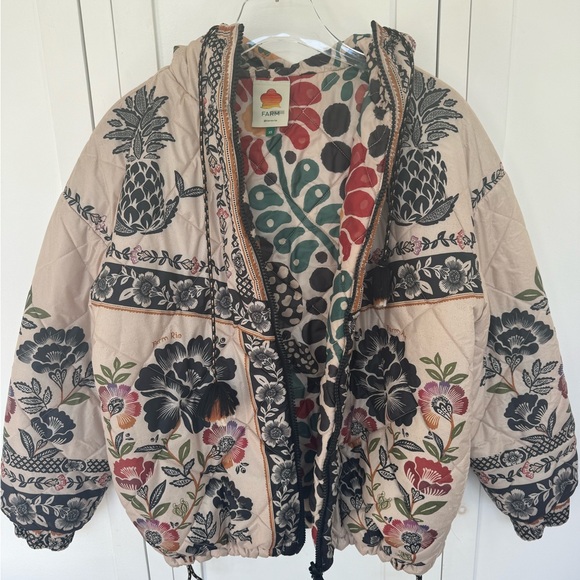 Amazing Farm Rio Romantic Garden Puffer Jacket, Reversible in XS - Picture 4 of 16